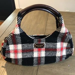 Kate Spade Ruby Park Shon Black/Cream/Red Wool Shoulder Bag